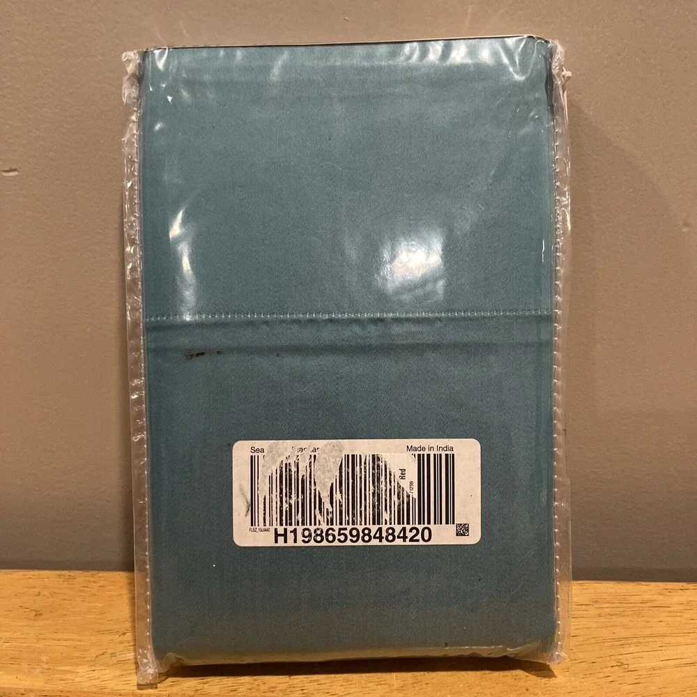 QVC‎ 600 Thread Pillowcases Standard Turquoise Blue Shopping Network Set Of 2